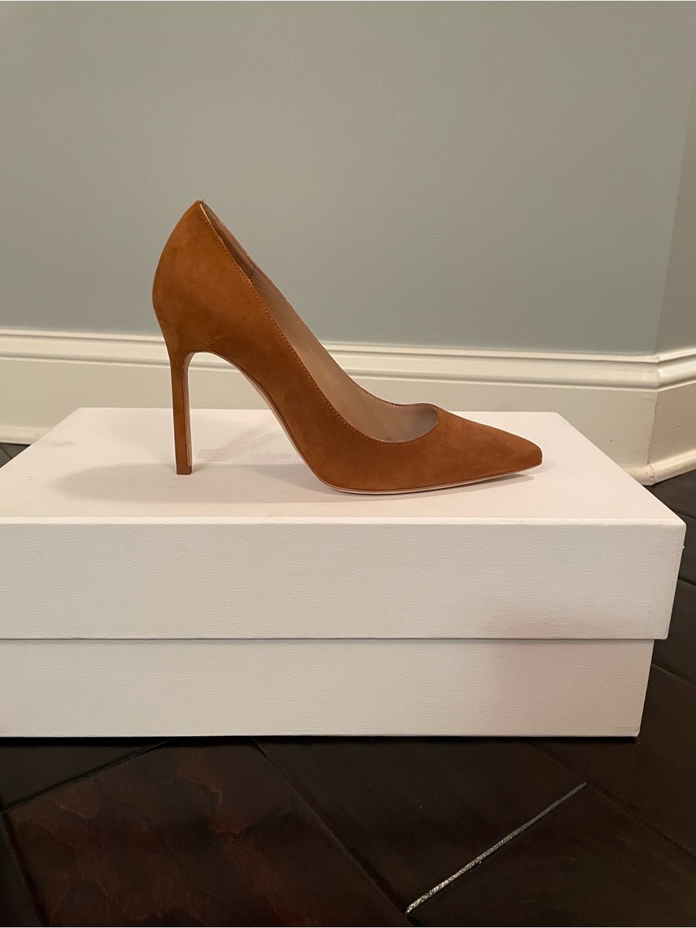 Manolo Blahnik Brown Suede Pointed-Toe Pumps - Picture 2 of 7
